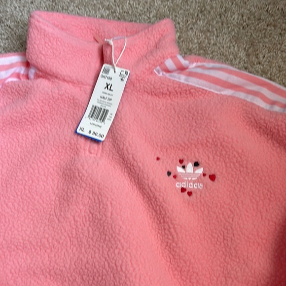 NEW Adidas Originals Pink Fleece Pullover SZ XL - Picture 2 of 5